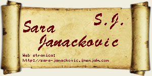 Sara Janaćković vizit kartica